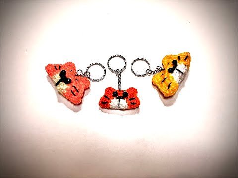 Тигр-брелок крючком/Crochet tiger keychain Тигр-брелок крючком/Crochet tiger keychain