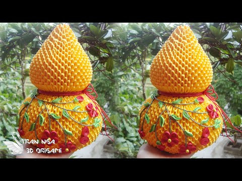 3d origami birdhouse gourd tutorial , home decoration idea | Tutorial de calabaza de origami 3D 3d origami birdhouse gourd tutorial , home decoration idea | Tutorial de calabaza de origami 3D