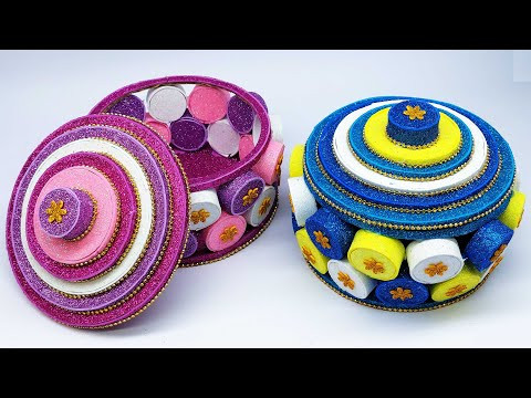 Christmas Gift Basket - How To Make A Paper Basket With Handle - Home Decor - Best Display Ideas