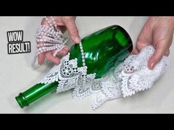 I took a glass bottle and lace, and this is what came out! You will be surprised, like in...