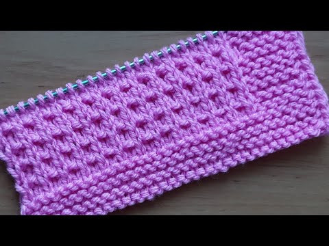 Замечательный узор спицами для начинающих. Замечательный узор спицами для начинающих.
