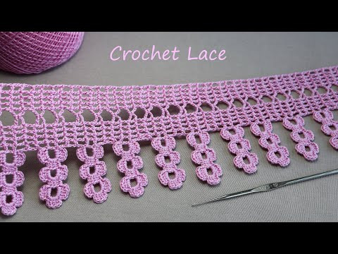 КРУЖЕВО НА МЕТРАЖ вязание крючком КАЙМА простое вязание  Crochet Lace Floral Ribbon Tape Tutorial