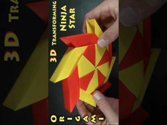 Origami 3-D Transforming Ninja Star #shorts designed by Ray Bolt