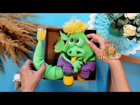 Дракон крючком.Чехол на бутылку шампанского.