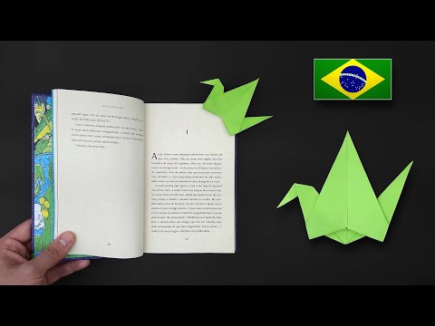 Origami: Marcador de Página Tsuru - Instruções em Português BR Origami: Marcador de Página Tsuru - Instruções em Português BR