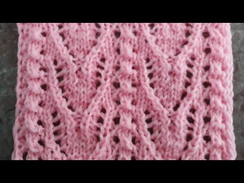 Нежный ажурный узор спицами для кофточки, джемпера, жилета, платья, кардигана.