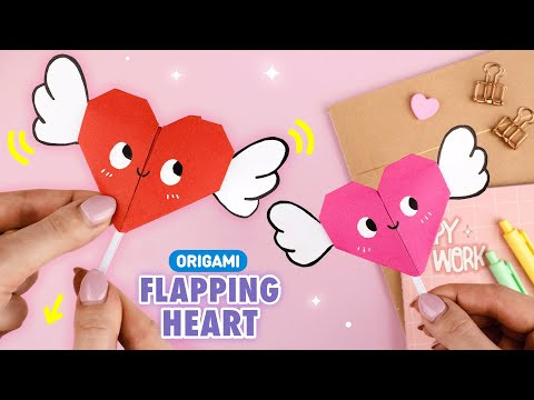 Оригами Сердечко из бумаги с крыльями | Как сделать сердце из бумаги | Origami Paper Heart Оригами Сердечко из бумаги с крыльями | Как сделать сердце из бумаги | Origami Paper Heart