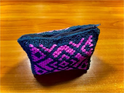 Кошелек-косметичка крючком на 8 марта/Crochet cosmetic bag for March 8 Кошелек-косметичка крючком на 8 марта/Crochet cosmetic bag for March 8