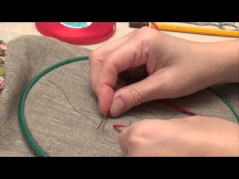 Вышивка лентами для начинающих. Вышивка рябины часть 1 ((Embroidery ribbons rowan. Part 1)