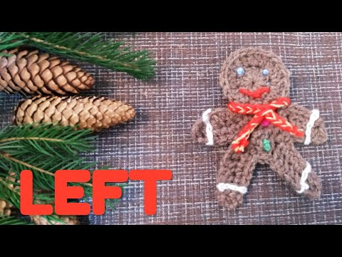 LEFT - How to Crochet a Gingerbread Man Christmas Decoration - Crocheting LEFT - How to Crochet a Gingerbread Man Christmas Decoration - Crocheting