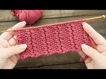 Полоски рисового узора спицами Knitting pattern