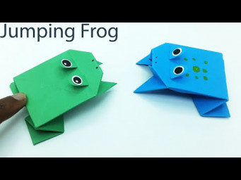 How To Make Paper Frog High Jump - Moving Paper Toys Craft By Origami art & crafts*