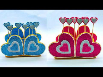Valentine Table Decor Craft at Home with Foam Paper