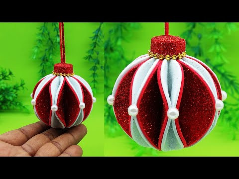Easy christmas ball ornaments - glitter christmas ornaments - christmas tree decorations ideas 2022