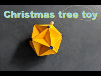 Елочная игрушка оригами | Christmas craft | Christmas tree toy paper | Kusudama