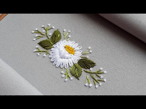 Amazing 3D Daisy Flower Embroidery New Cute end easy design