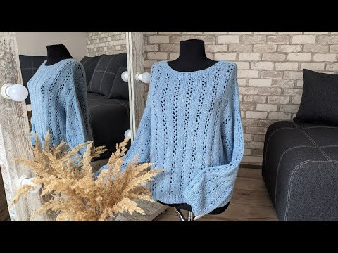 Светр спицями "Обрій". Реглан - погон спицями.