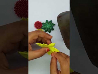 Wow!! Wonderful Eva Glitter Foam Sheet Paper Flower Making at Home #shorts #flowers #handmade