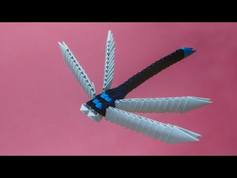 How to make a 3D origami Dragonfly