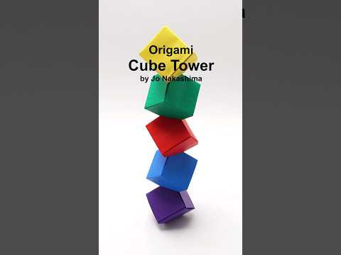 Origami Cube Tower #shorts