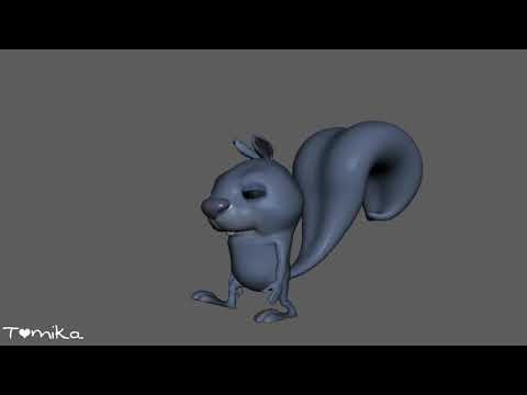 Моя анимация белочки в maya