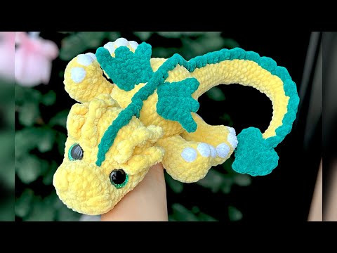 Сказочный дракон крючком из плюшевой пряжи // мастер-класс // часть 2 Сказочный дракон крючком из плюшевой пряжи // мастер-класс // часть 2