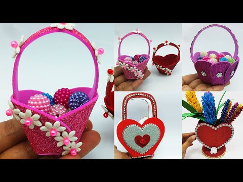4 Types Of Basket - Christmas Gift Basket Making at Home - Home Decoration Craft-DIY Handmade Crafts 4 Types Of Basket - Christmas Gift Basket Making at Home - Home Decoration Craft-DIY Handmade Crafts