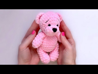 Teddy bear crochet from plush yarn. Part 1. Detailed tutorial