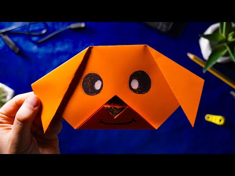 Как начать делать оригами? [Собака из бумаги легко и просто!]