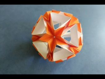 Простая кусудами из бумаги. Paper kusudama