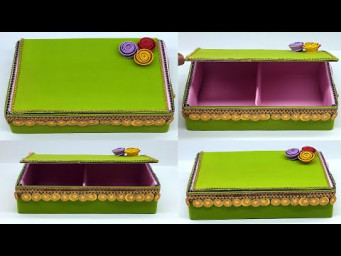 DIY - How to make Jewelry Organizer with waste box - Handmade Crafts
