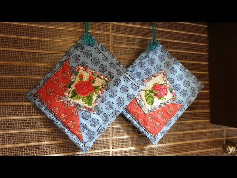 Прихватки, как сделать край, самый легкий способ.