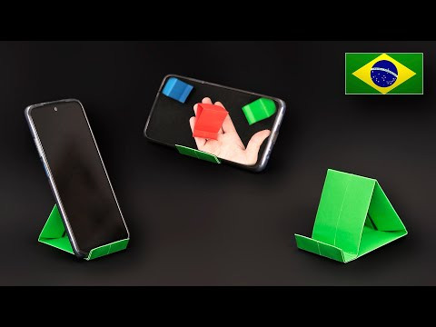 Origami: Suporte de Celular Super Fácil - Instruções em Português PT-BR Origami: Suporte de Celular Super Fácil - Instruções em Português PT-BR