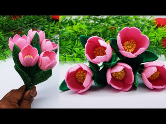 Foam Paper Flower Bouquet/Valentine's Gift Ideas/Flower Bouquet Making at Home