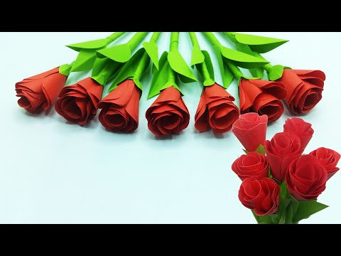 Beautiful Rose Flower Making | Rose Paper Flowers | Home Decor | DIY Paper Crafts Beautiful Rose Flower Making | Rose Paper Flowers | Home Decor | DIY Paper Crafts