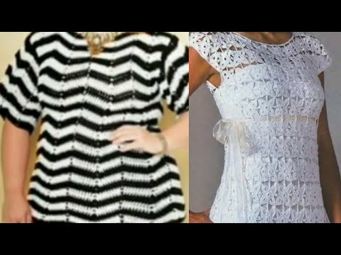 Подборка женских моделей, связанных крючком со схемами - A selection of women's models, crochete