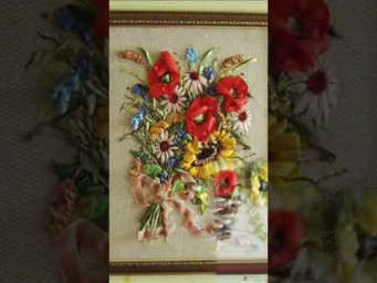 Вышивка лентами картины. #вышивкалентами  #art #творчество