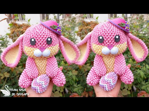 DIY Easter bunny tutorial P2 , Easter decoration| Tutorial de conejito de pascua en origami 3d DIY Easter bunny tutorial P2 , Easter decoration| Tutorial de conejito de pascua en origami 3d
