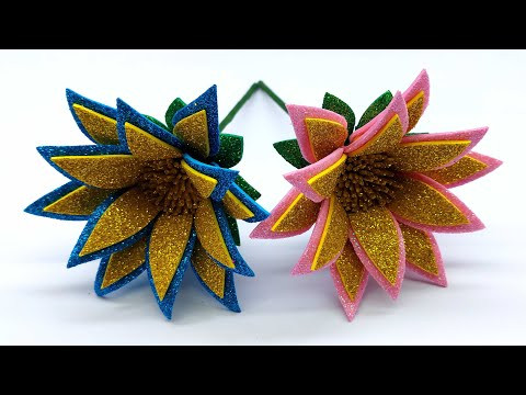 Beautiful Paper Flower Making | Foam Sheet Crafts For School | Home Decor | DIY | Crafts Beautiful Paper Flower Making | Foam Sheet Crafts For School | Home Decor | DIY | Crafts
