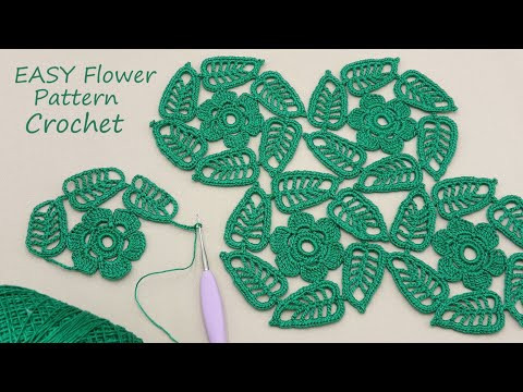 Цветочные мотивы ВЯЗАНИЕ КРЮЧКОМ для начинающих EASY Flower Pattern Crochet