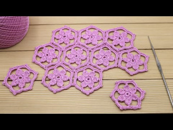 ПРОСТОЕ вязание для начинающих МОТИВЫ соединение Сrochet EASY for beginners CROCHET Motif Flower