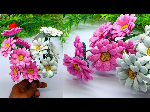 How to Make Flower - Beautiful Glitter Paper Flower Making at Home - Home Decoration Craft - DIY How to Make Flower - Beautiful Glitter Paper Flower Making at Home - Home Decoration Craft - DIY