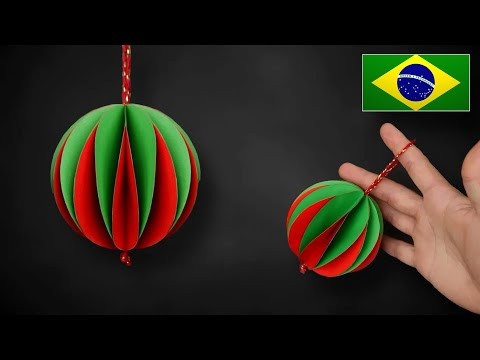 Artesanato de Natal: Como Fazer um Ornamento de Papel / Bola Decorativa Artesanato de Natal: Como Fazer um Ornamento de Papel / Bola Decorativa