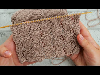 Ребристый ажурный узор спицами ⛱︎ Free knitting pattern
