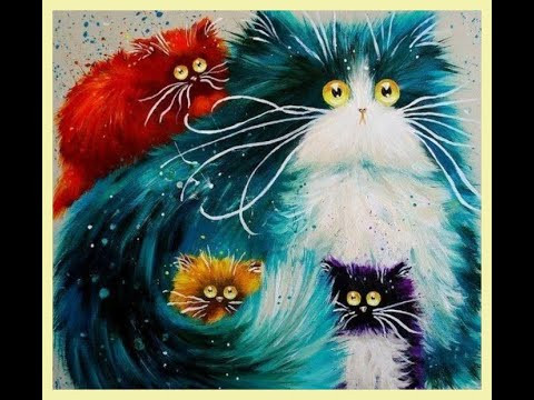 Алмазная мозаика «Цветные коты» Готовая работа #85 Алмазная мозаика «Цветные коты» Готовая работа #85