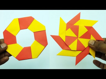 How To Make a Paper Transforming Ninja Star/Transforming Ninja Star No Glue No Tape/origami weapons