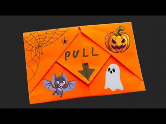 How to Make a Paper Surprise Card for Halloween Greetings | Origami Card