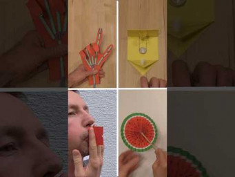 HOW TO MAKE MOVING CHEERFUL HAND, PAPER FAN WATERMELON, EASY PAPER WHISTLE, BASKETBALL ORIGAMI