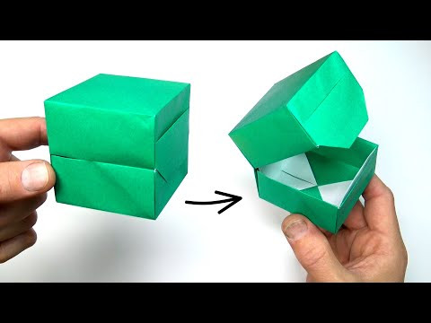 Hinged Gift Box that Locks from One Square Hinged Gift Box that Locks from One Square
