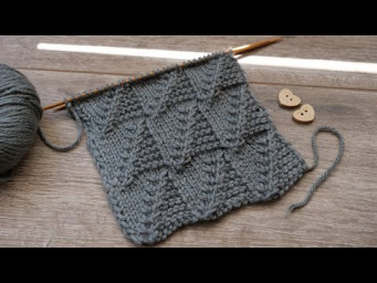 Узор из квадратов спицами ⚂ Knitted square pattern